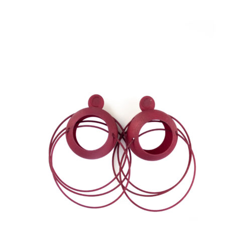 NobaharDesignMilano-contemporary earrings-Lol-bordeaux2